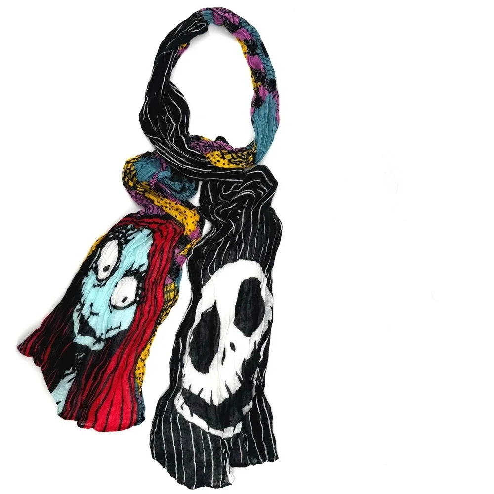 Disney Scarf Multicolor Jack Skellington Sally Nightmare Before Christmas